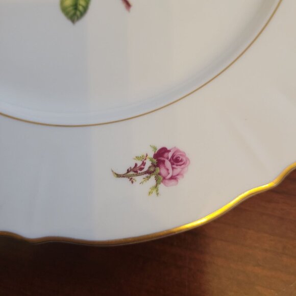 Syracuse China Victoria Federal Shape Plate Floral Rose Design 10" - Picture 2 of 7